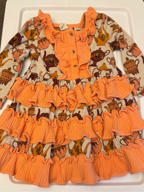 kate quinn Other - kate quinn Orange and Cream Ruffle Teapot Dress